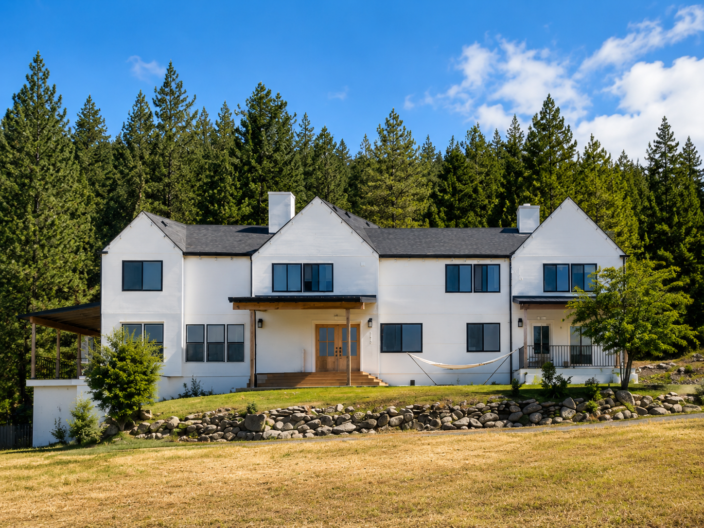 Patriot Power Up residential house surrounded by pine trees